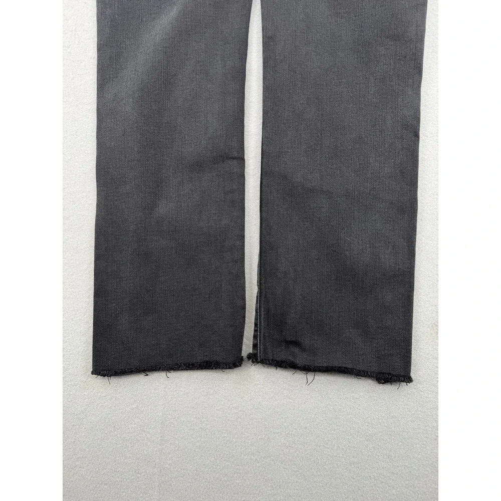 FRAME Le High Straight Slim Fit Jeans Womens 29 Black Raw Hem Kerry LHSTRA208 - Picture 12 of 12